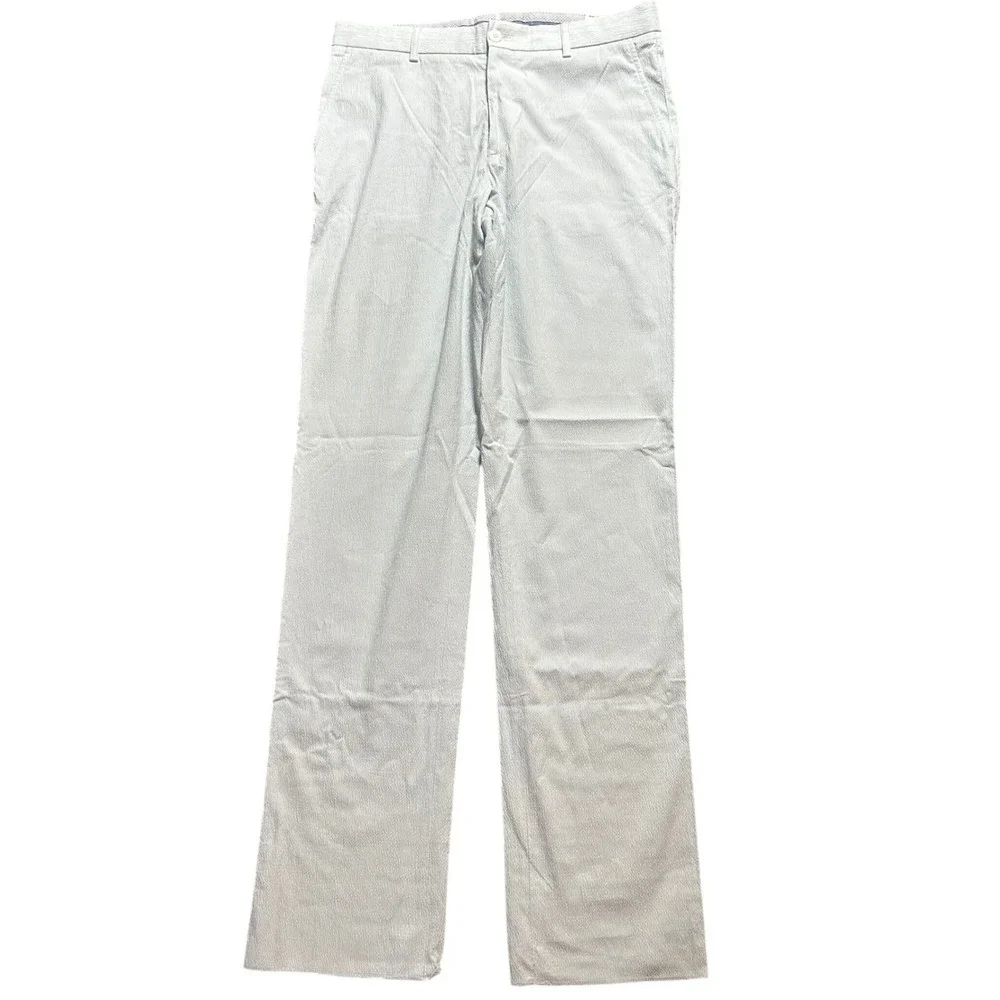 Ballin Mansfield Relaxed Fit Pants Mens 34 (Fits 35x36) Blue Seersucker Stripe